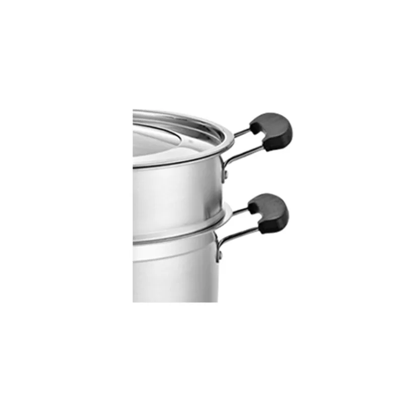 High-efficiency double-layer stainless steel steamer soup pot double handle multi-functional kitchen cookware set frying pan