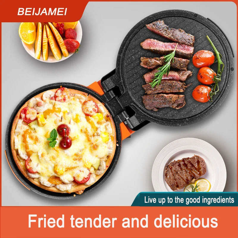 Multifunction Double Side Heating Electric Skillet Household Crepe Pancake Maker Pizza Pie Machine Grill BBQ Griddle Frying Pan