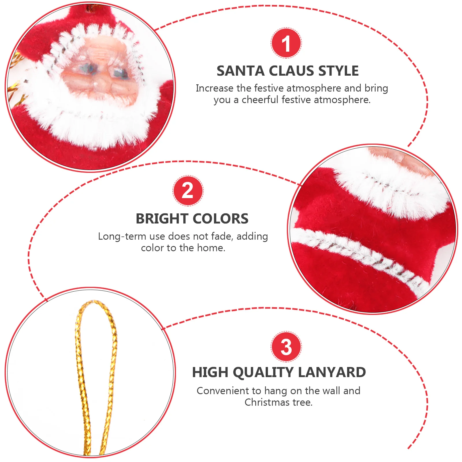 50pcs Mini Christmas Tree Santa Christmas Tree Ornaments Claus Decorations Hanging Decorations Santa Claus Ornaments Red 1.97\