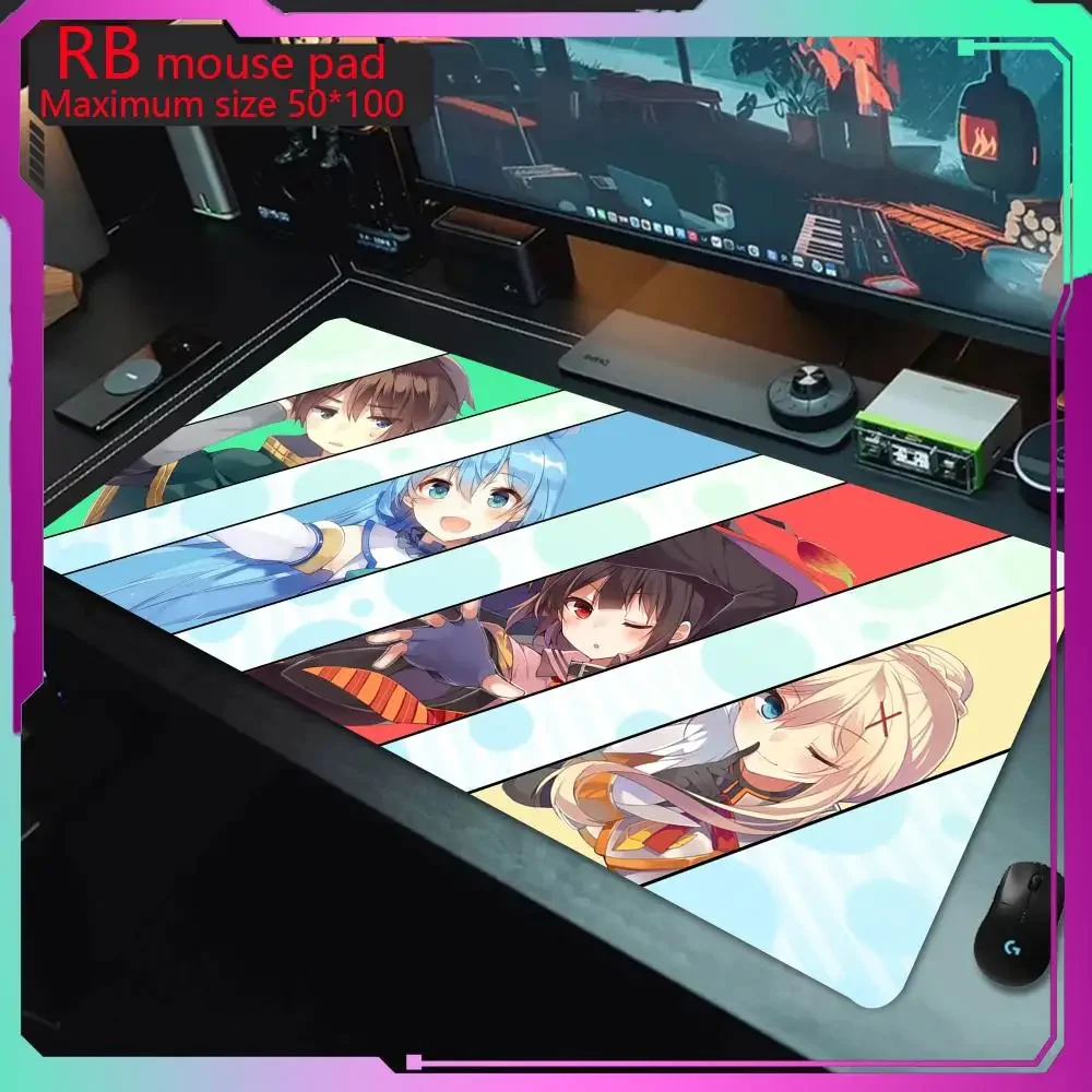 Imagem -02 - Konosuba Anime Grande Jogo Mouse Pad Tapete do Teclado do Console do Jogo Impressão de Alta Definição Kon