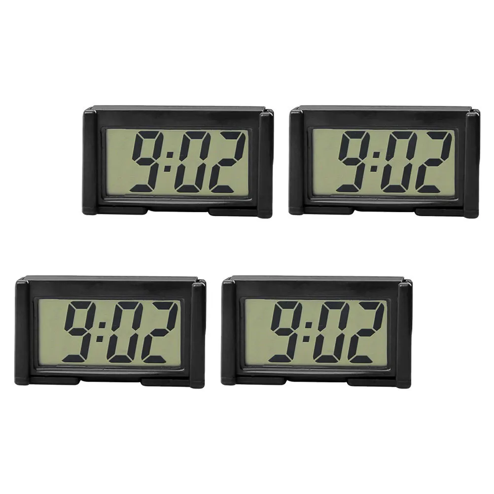 

4 pcs Electronic Car Digital Clock Large Screen Clear Display Accurate Time Mini Dashboard Clock For Vehicle Home Office