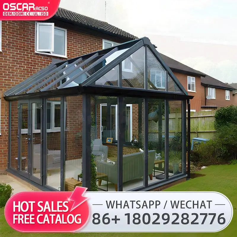 

Automatic Glass Manual Outdoor Aluminum Sunroom for Greenhouse Commercial Solarium in Garden sunroom