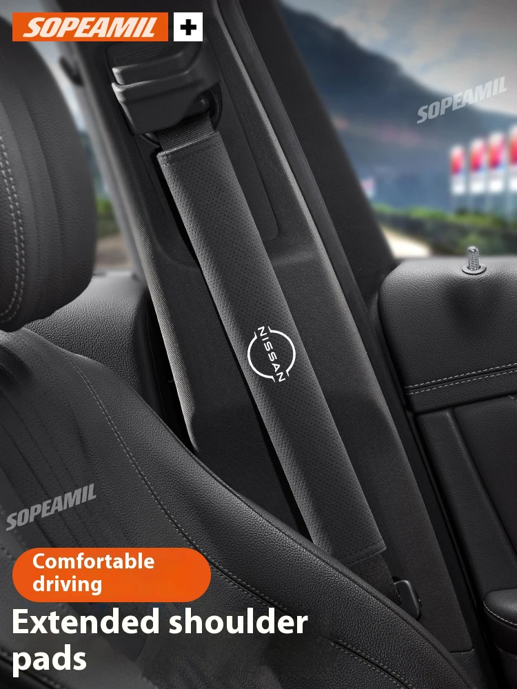 

Car Interior Safety Belt Shoulder Guards Turn The Fur Nissan Qashqai Juke X-Trail Patrol Note Leaf Altima Maxima Murano Tiida