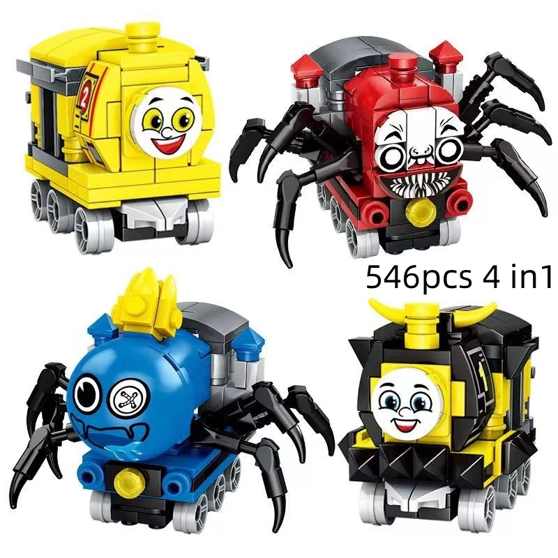 Choo-Choo Charles Horrors Jeu décennie s de Construction Jouets pour Enfants, Briques MOC, Train Araignée Démoniaque, Figurines Monstres Animaux, Cadeaux