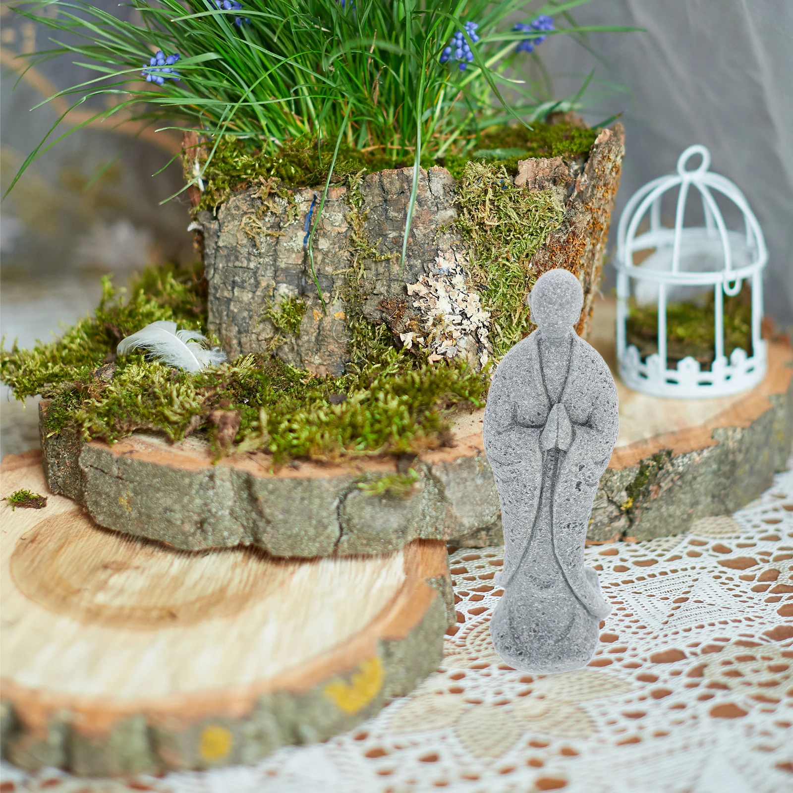 

Buddha Micro Monk Figurine Realistic Zen Garden Bonsai Statue Stone Ornaments Fish Tank Landscape Stone Statue Home