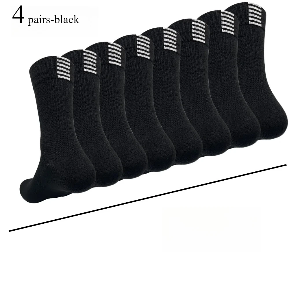 4 Paar Fahrradsocken zum Laufen, schnell trocknend, mittlerer Zylinder, für Männer und Frauen, Sport, Fitness im Schlauch, einfarbig