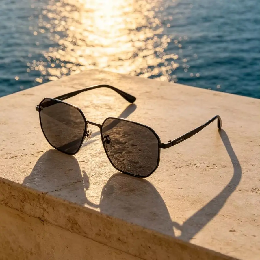 Emporio Armani 0EA2154D Hexagon Metal Sunglasses Matte Black Frame Grey Lens UV400 CAT.3 Outdoor Travel Fashion Sunglasses