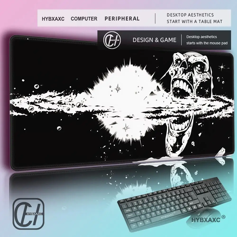 HYBXAXC Dark Demon Style Large Gaming Mouse Pad Non-slip Thick Desk Mat Locking Edge for PC Gaming & Office