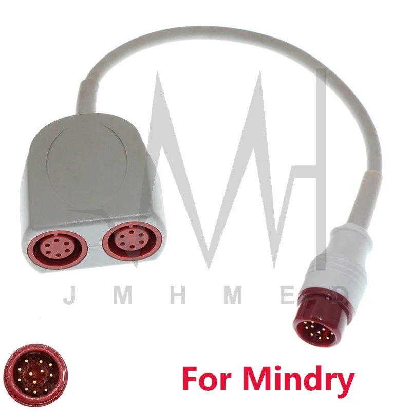 

Compatible with Mindry Monitor Invasive Blood Pressure Line 12Pin To Double General 6Pin IBP Adapter Cable.