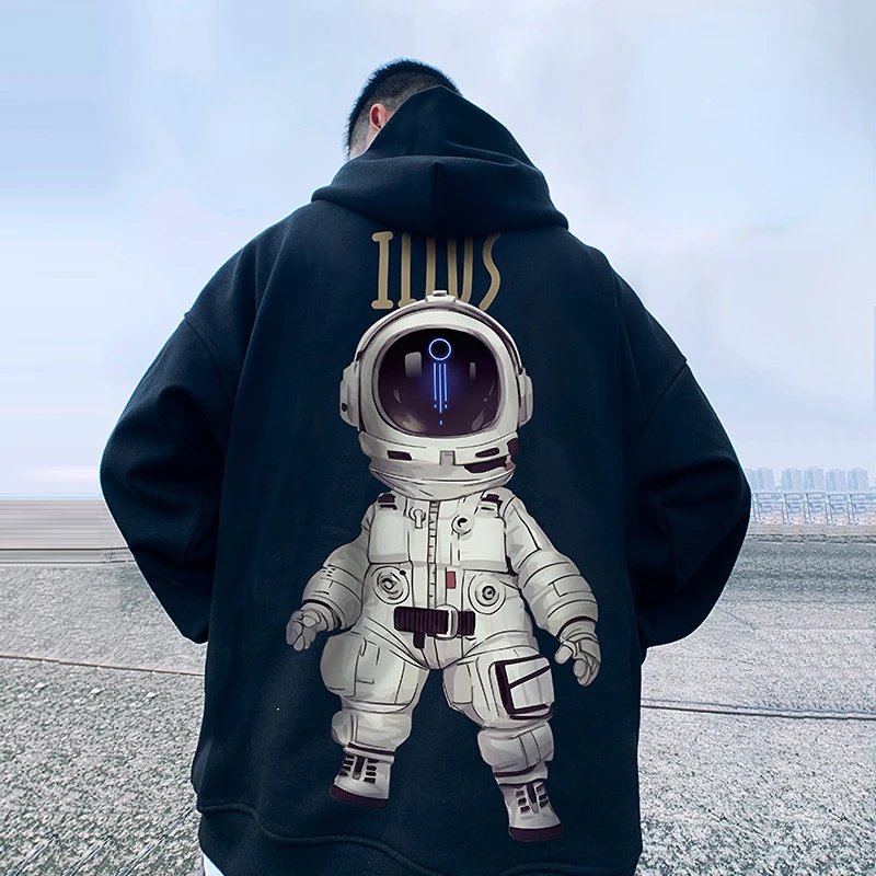 

Abfer Space Roaming Zip Up Hoodie Men Astronaut Hip Hop Oversized Zipped Hooded Sweatshirts Cotton Hoodies Harajuku Cardigan Y2k