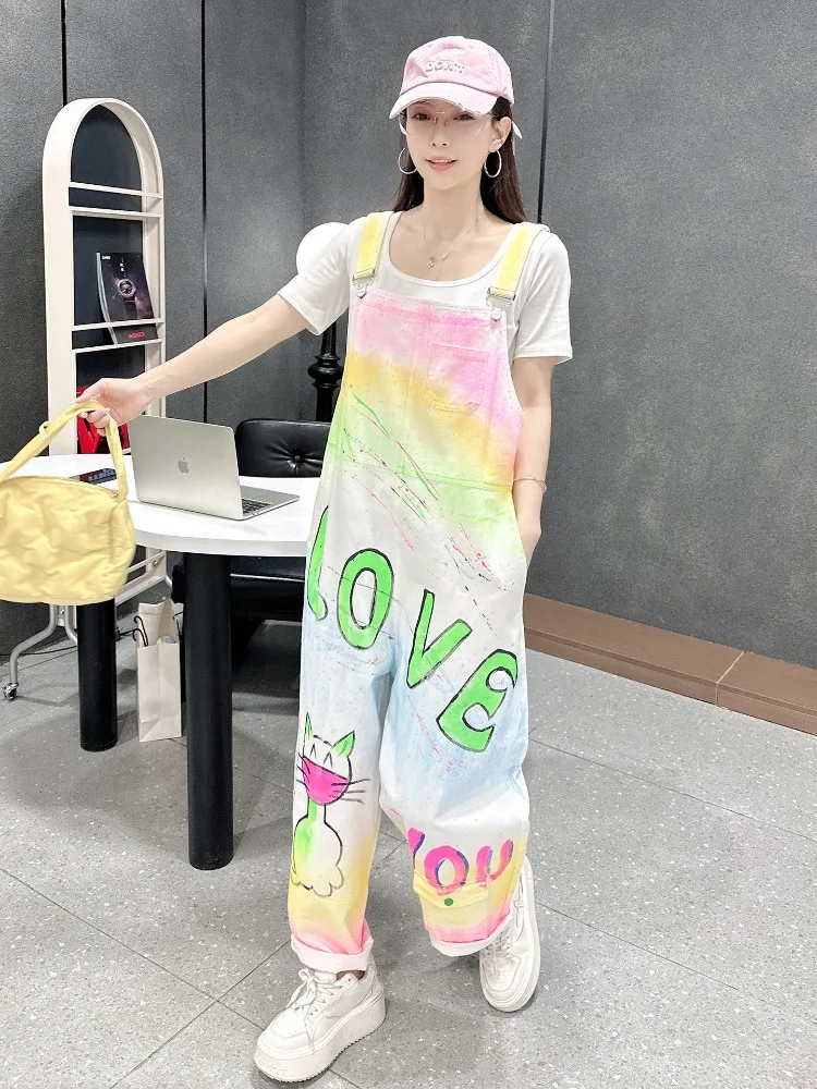

Spring Women's 2026 Light Luxury High-end Trendy Brand Overalls, Foreign Wide-leg Loose Jumpsuit, Hand-painted Jumpsuit
