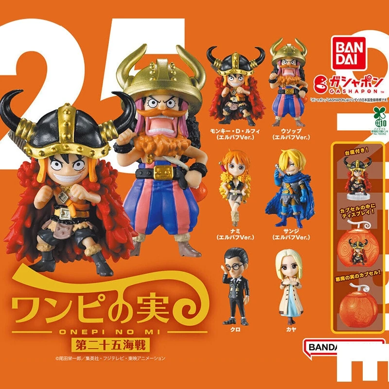 Bandai ONE PIECE Devil Fruit 25 Series Gashapon Anime Luffy Figure Mini Collection Ornaments Children's Toy Model Birthday Gift