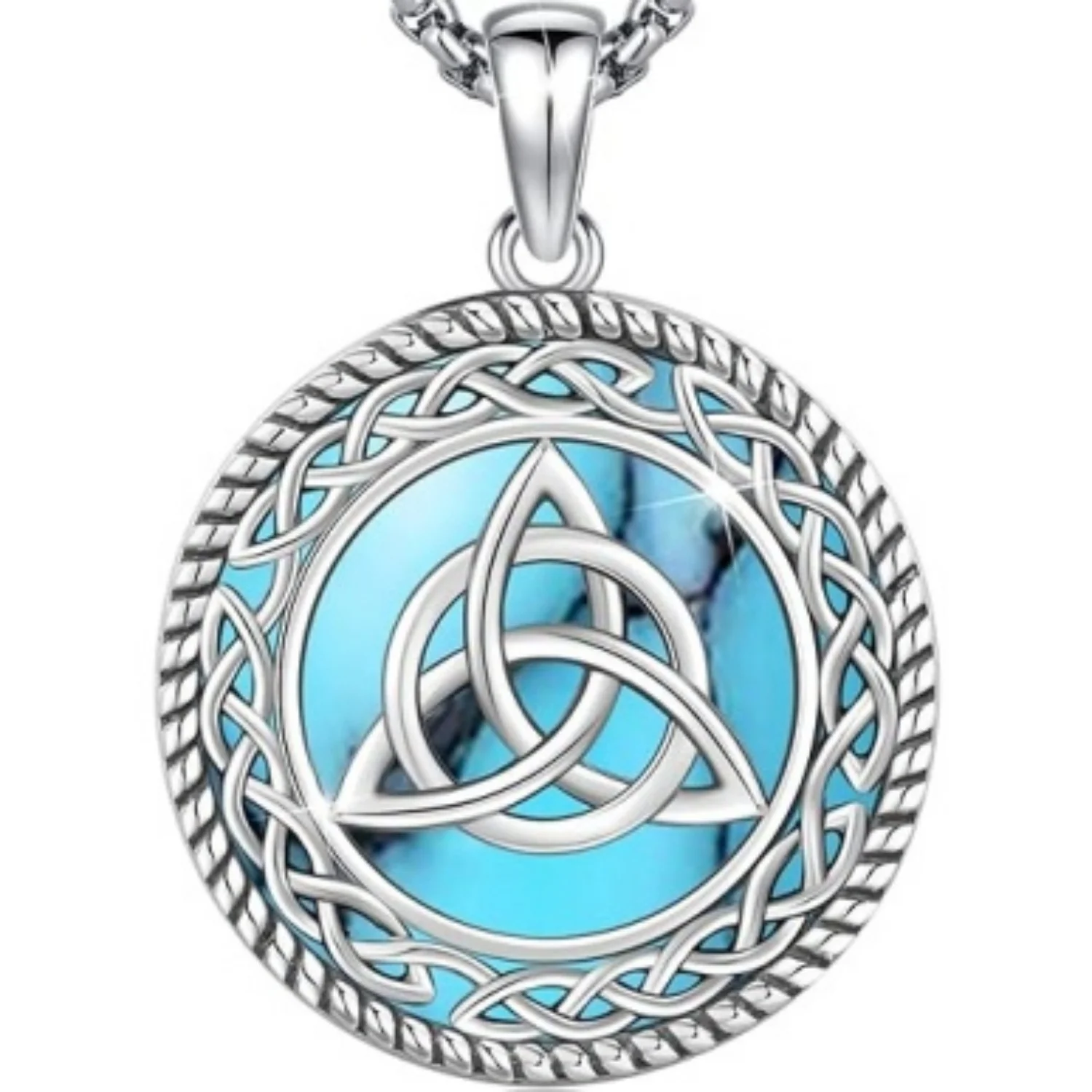

Ожерелье с кельтским узлом, стерлинговое серебро 925 пробы, ведьма, кельтский узел, бирюзовый кулон, амулет, пентаграмма, ювелирные изделия для женщин и мужчин, Рождество