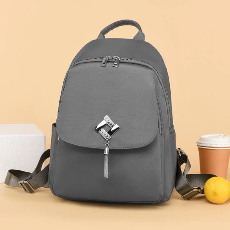 2025 New Fashion Tassel Design Women Travel Backpacks Waterproof Oxford School Bag Casual Large Capacity Shoulder Bags Knapsack