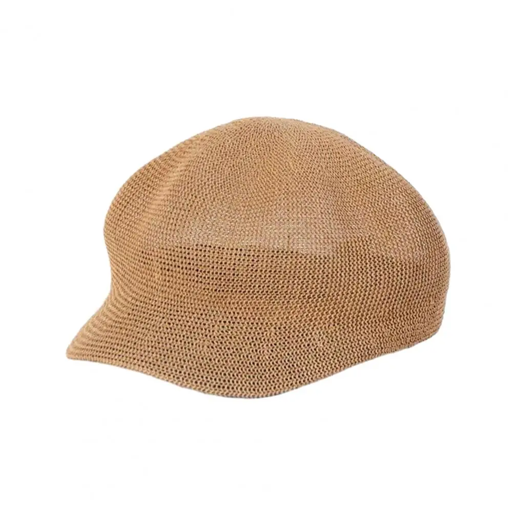 Women Sunhat Sun Summer Octagon Hat Breathable Hollow Out Lady Straw Hat Solid Color Short Brim Anti UV Hat