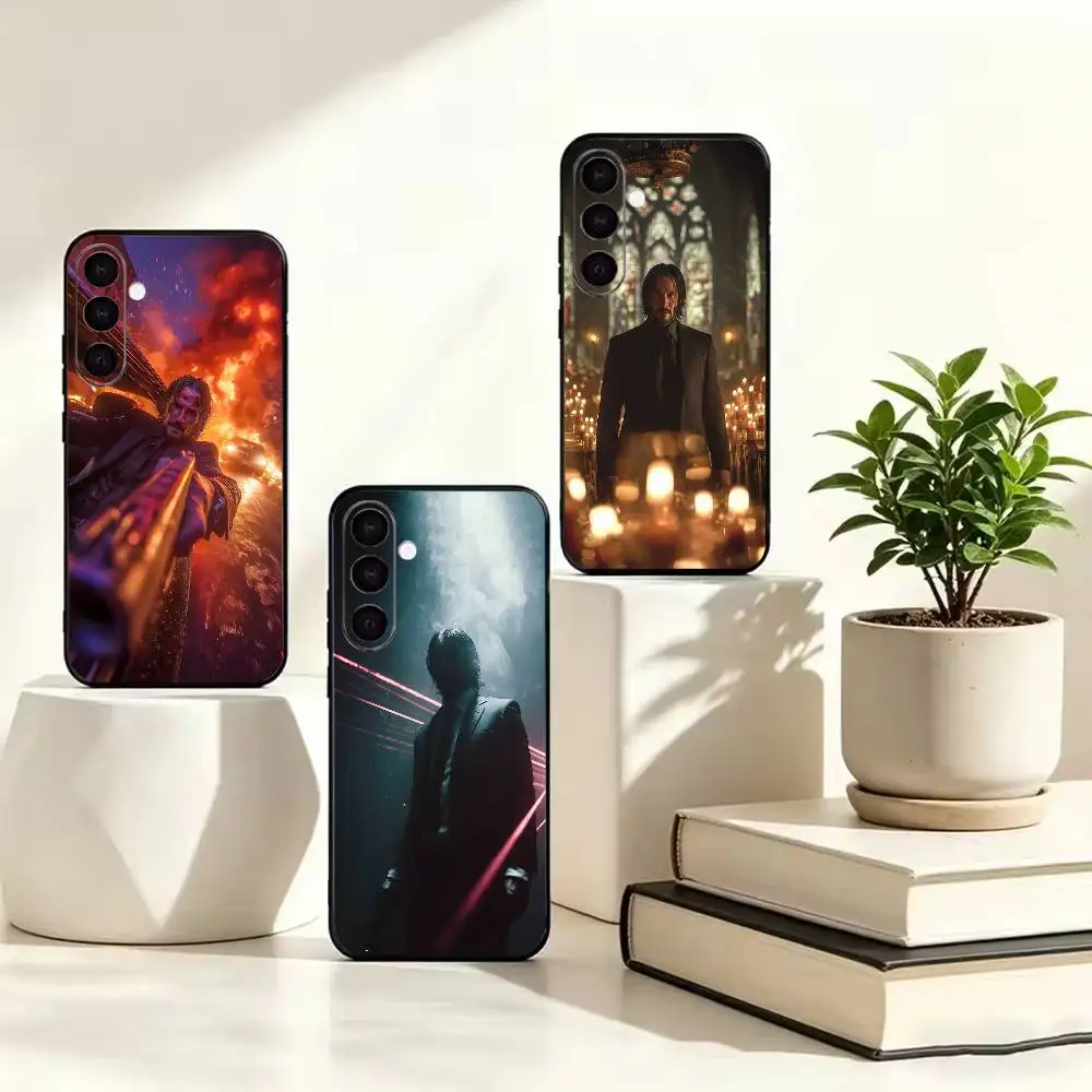 Movie Character J-John W-Wick  Anti-drop Black Soft Silicone Case For Samsung Galaxy A73 A72 A71 A53 A52 A51