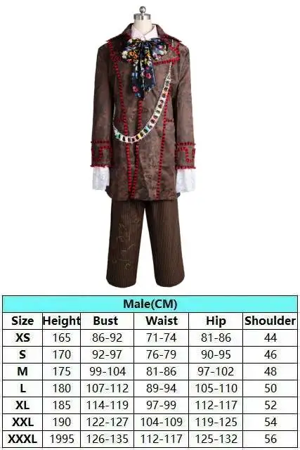 Movie Alice Mad Hatter Cosplay Fantasy Disguise Costume Adult Men Coats Outfits Fantasia Male Halloween Carnival Party Clothes