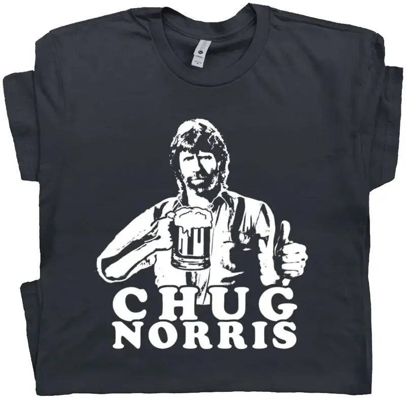Chug Chuck Norris T Shirt Funny Beer Drinking Hilarious Party 80S 90S Movie