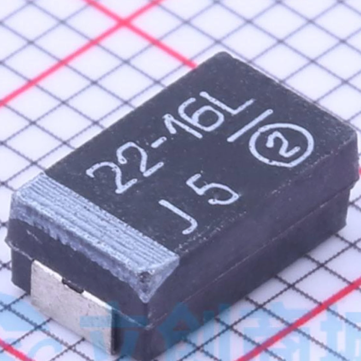 10PCS original; MARKING：22-16L； Tantalum capacitor 16V ± 10% 22uF 800m Ω @ 100kHz; CASE-D-7343：293D226X9016D2TE3