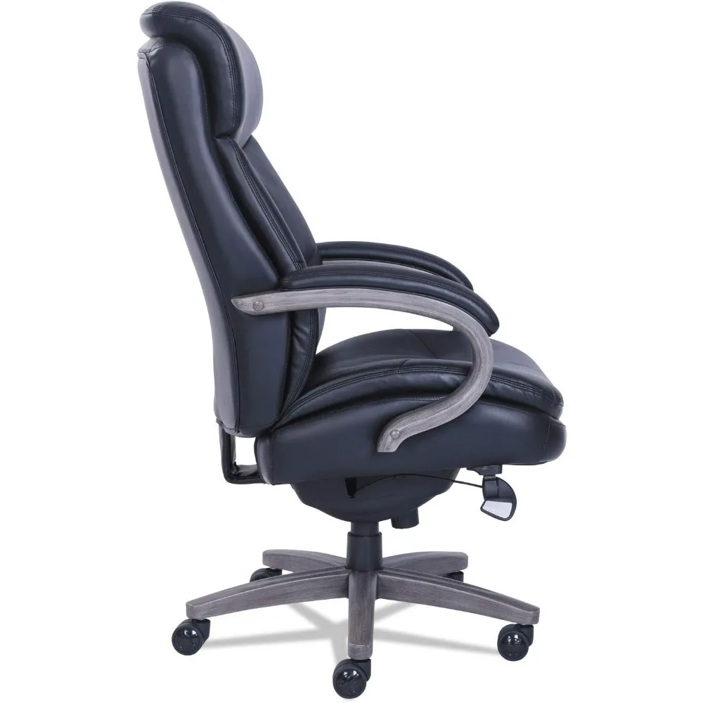 48961A Woodbury Big and Tall Executive Chair, Supports 400 lbs., Black Seat/Back, Gray Base