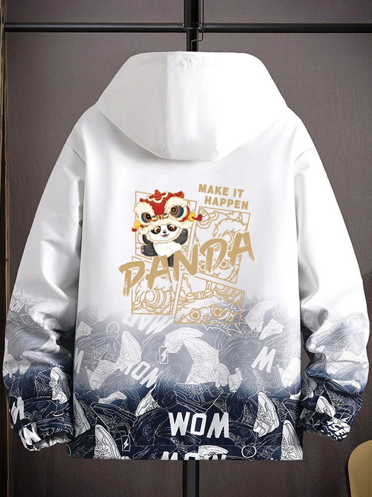 

Spring Autumn Casual Men's Jaet Sli Polyester Fabric Zipper Closure Long Sve Loose Fit Youth Faion Trendy Coat