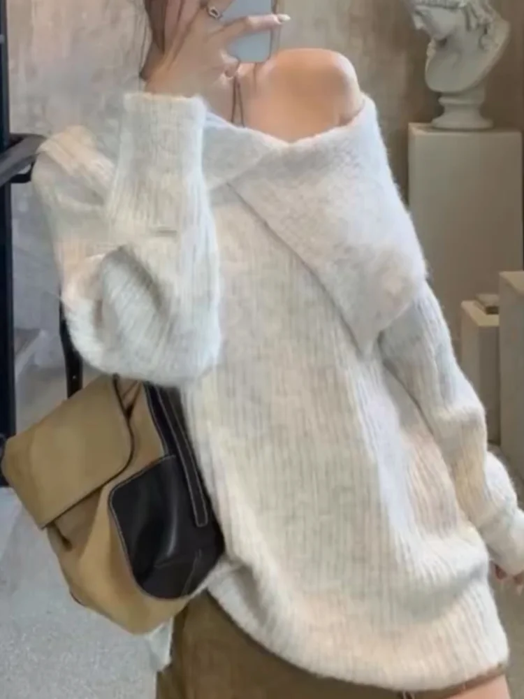 

Корейский дизайн, трикотажное изделие на одно плечо, модный, больших размеров, осенний, новый, стройнящий, универсальный топ для женщин, для повседневной носки