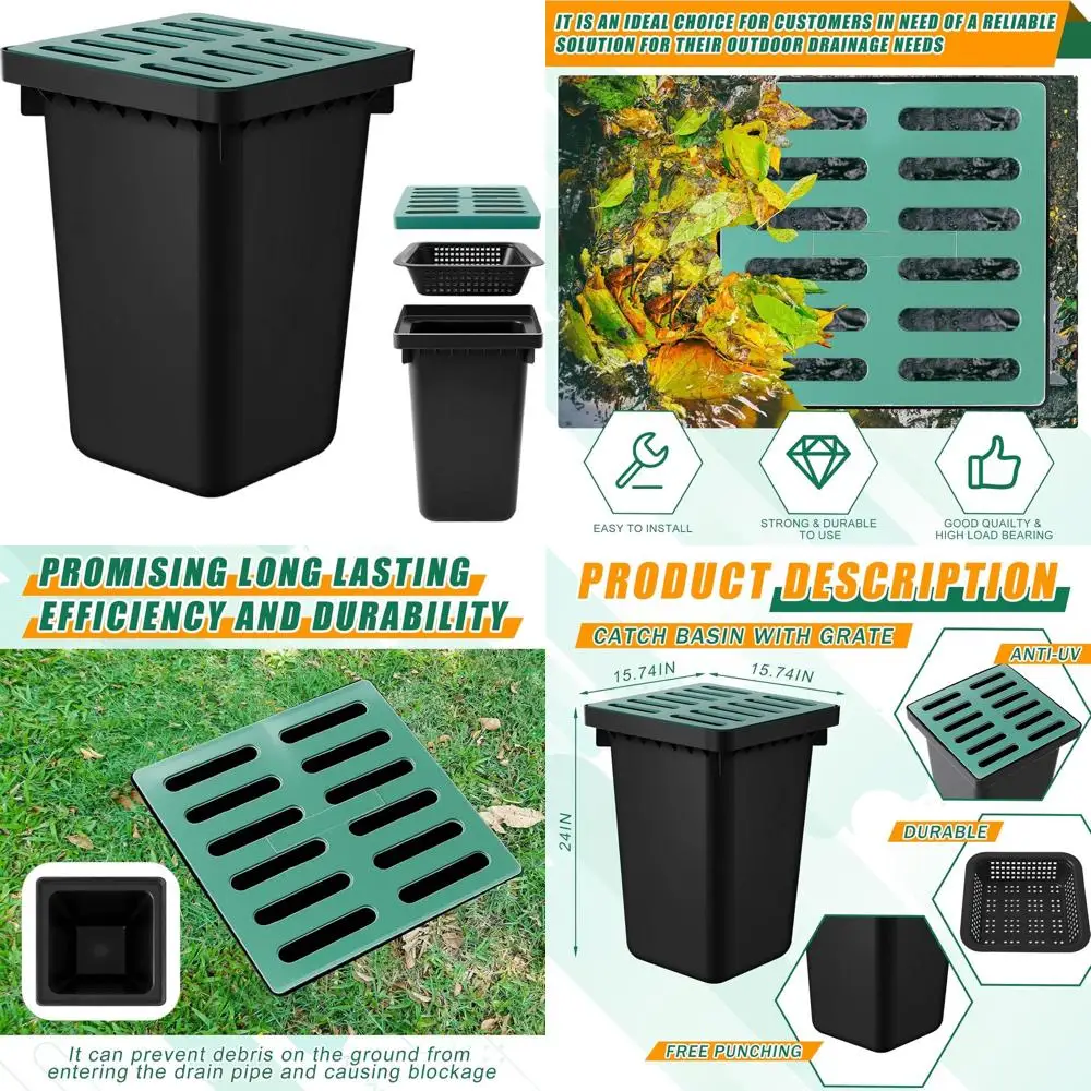 

Большая квадратная раковина 15x15 с корзиной для мусора для дренажных систем