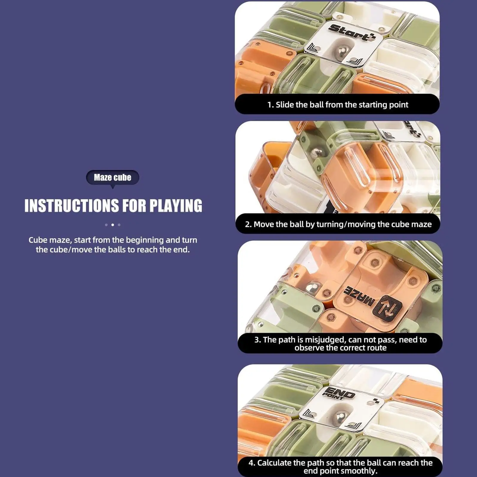 Puzzle Maze Cube 3D Puzzle Besar Teka-teki Otak Berpikir Logis Maze Cube Ball untuk Dewasa Remaja Anak-anak Laki-laki Perempuan Rumah Perjalanan
