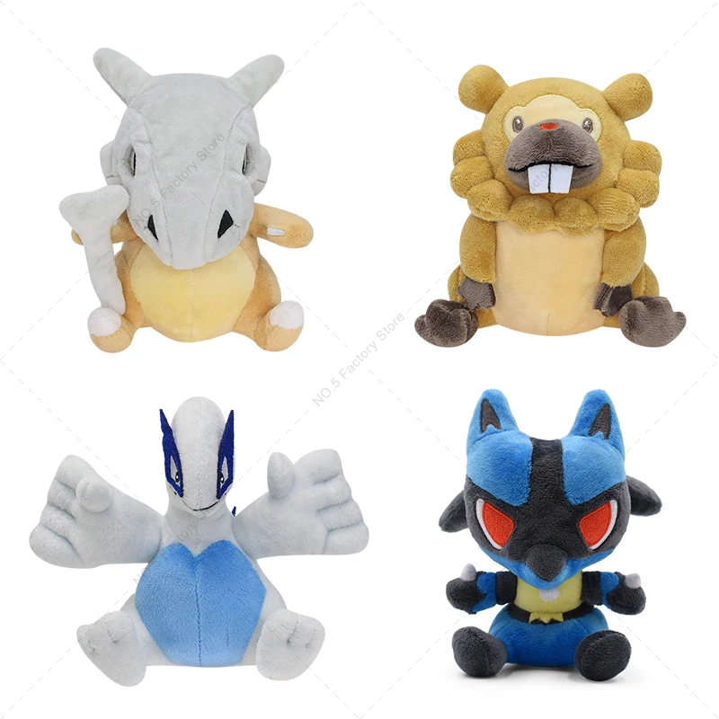 10Pcs/lot Pokemon Plush Toy Fit Cubone Bidoof Lugia Lucario Soft Stuffed Doll Room Decoration Gifts Wholesale Prices