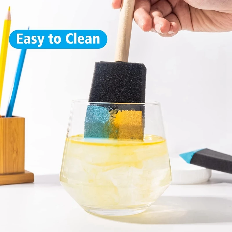 ABXH フォームペイントブラシ、2インチスポンジブラシ48パック、スポンジペイントブラシ、フォームブラシ、ペイントスポンジ、スポンジペイントブラシ
