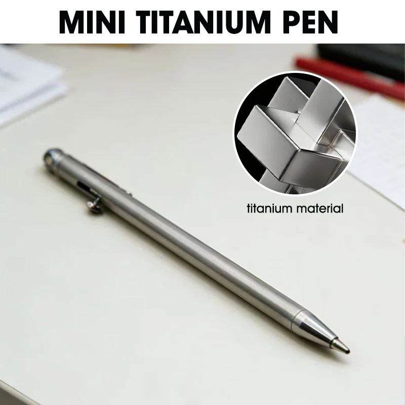 Portable Mini Titanium Pen EDC Gadget Keychain Titanium Ballpoint Pen Bolt Action Pen Outdoor Travel Creative Signature Pen