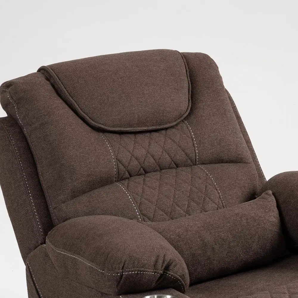 كرسي رفع كهربائي كبير الحجم لكبار السن كرسي كهربائي مخملي مسطح بزاوية 180 درجة مع حامل أكواب عالي التحمل 400 رطل #2