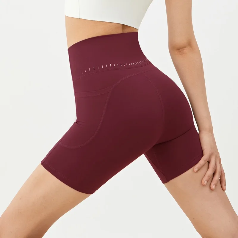 Women's Quarter Yoga Pants with High Waist Peach Shaped Lifting Buttocks Worn for Cycling Fitness Running Mouth Movement