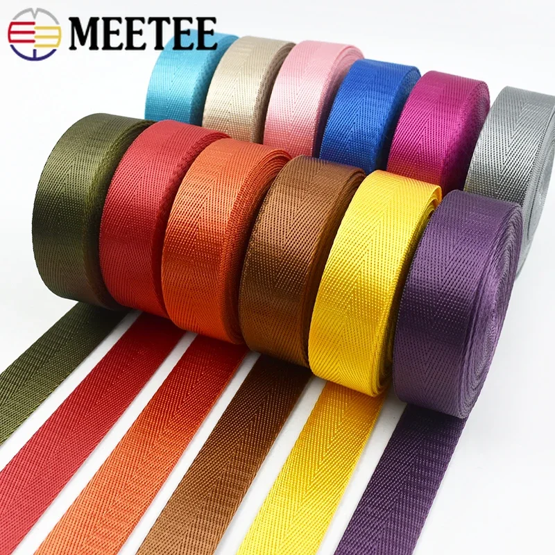 8Meters 20-50mm Nylon Webbing Tapes Herringbone Ribbon DIY Dog Collar Bag Knapsack Band Safety Strap Belt Sewing Accessories