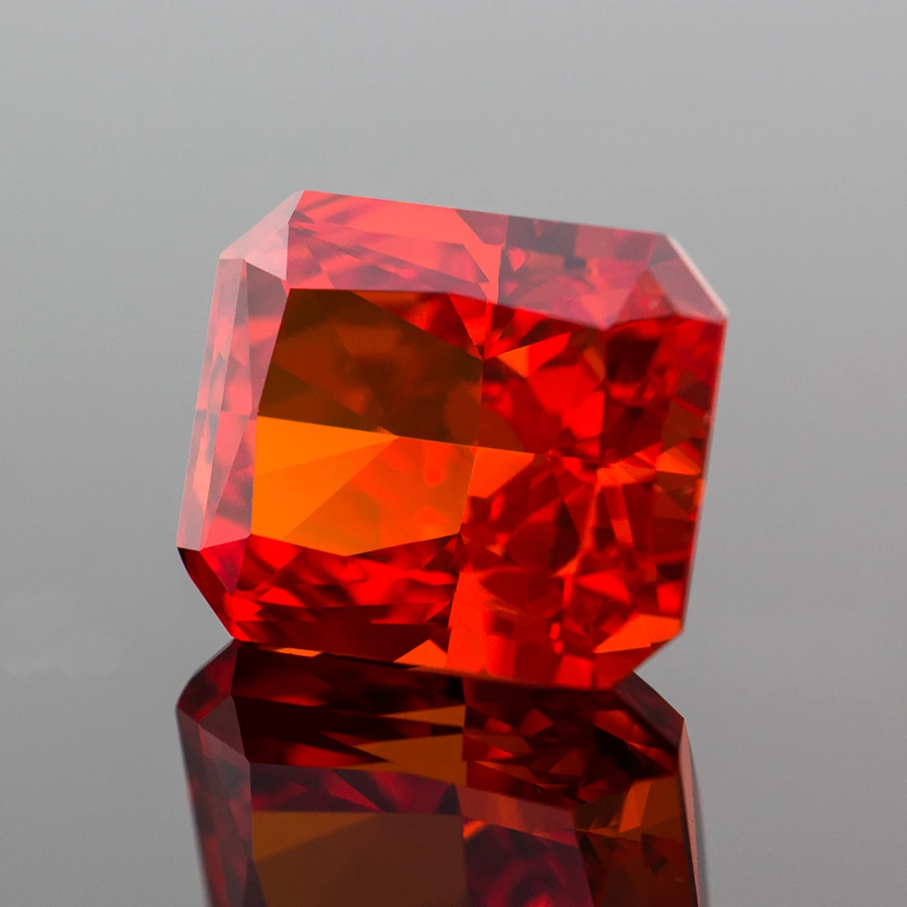 China Red Radiant Crushed Ice Cut Cubic Zirconia High Carbon Diamond Lab Zircon CZ 4K Cutting 5A+ Quality for Jewelry Making - Image 2