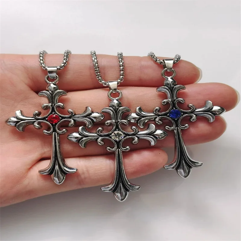 European And American Fashion Personality Retro Gothic Cross Necklace For Men And Women Street Hip-Hop Trendsetters Versatile Pe