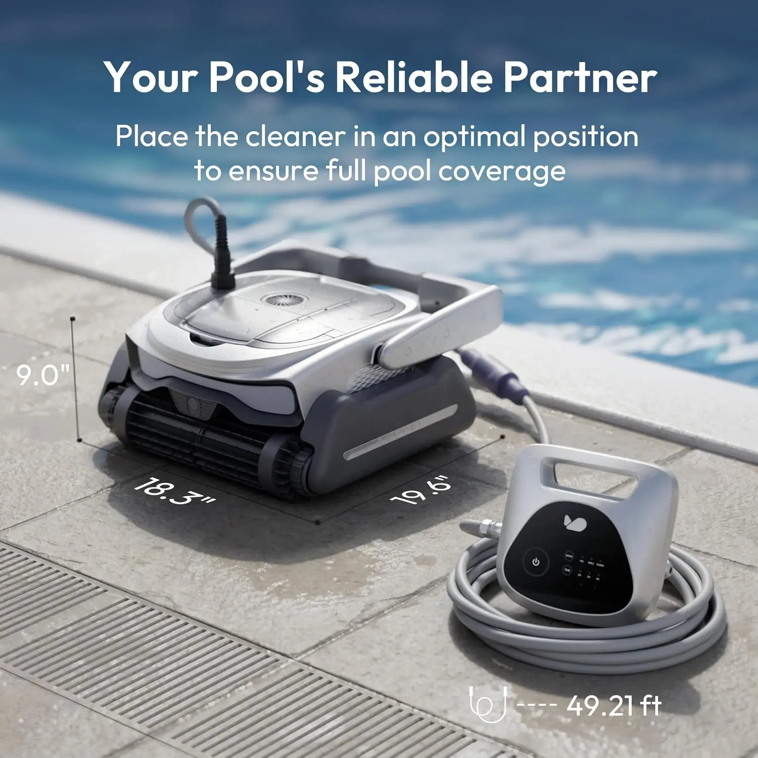Smart Robotic Pool Cleaner APP Control Superior Suction Automatic Pool Vacuum Wall Floor Waterline Cleaning Tangle Tech