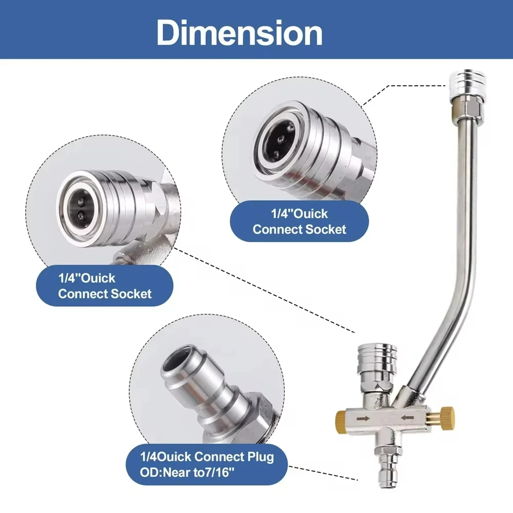 Dual Lance Pressure Washer Wand for Foam Cannon Pressure Washer Double Tip Attachment for Soap Cannon 1/4\