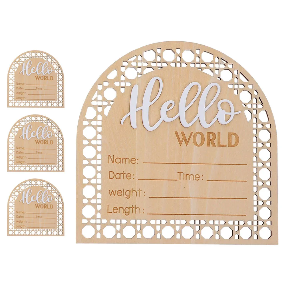 

4 шт., знак с объявлением о рождении ребенка, деревянный знак для новорожденного, добро пожаловать в деревенском стиле, объявление с именем детской комнаты, реквизит для детской фотосессии, знак для детской комнаты