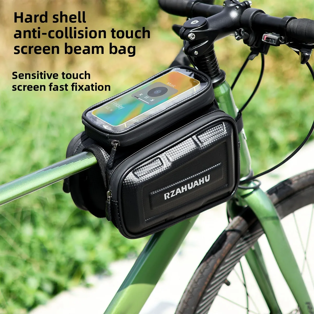 

Bike Front Beam Package Mountain Bike Bilateral Rainproof Package Mobile Phone Tube Package Hard Shell Saddle Bag Riding