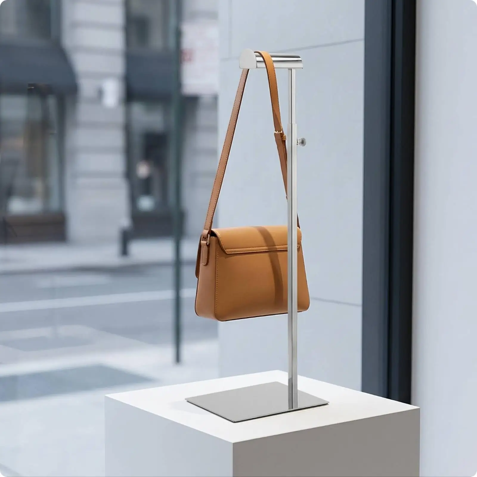 Handbag Display Stand Height-Adjustable Purse Display Stand Purse Holder Stainless Steel Hanger Rack Metal for Boutiques
