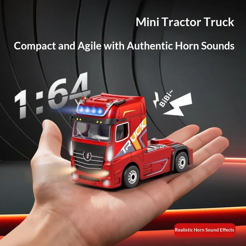 Wltoys 1:64 Scale RC Truck Full Scale Mini Semi-Trailer with Container 2.4G Indoor Remote Control Car Hobby Toy for Boys gifts