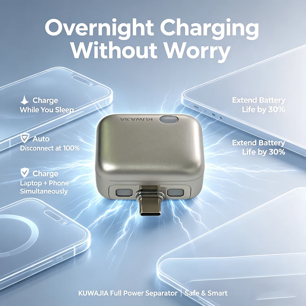 KUWAJIA KH-51 Full Charge Separator PD3.0 Auto Disconnect Dual Current Mode Compatible with Phones Laptops & Tablets