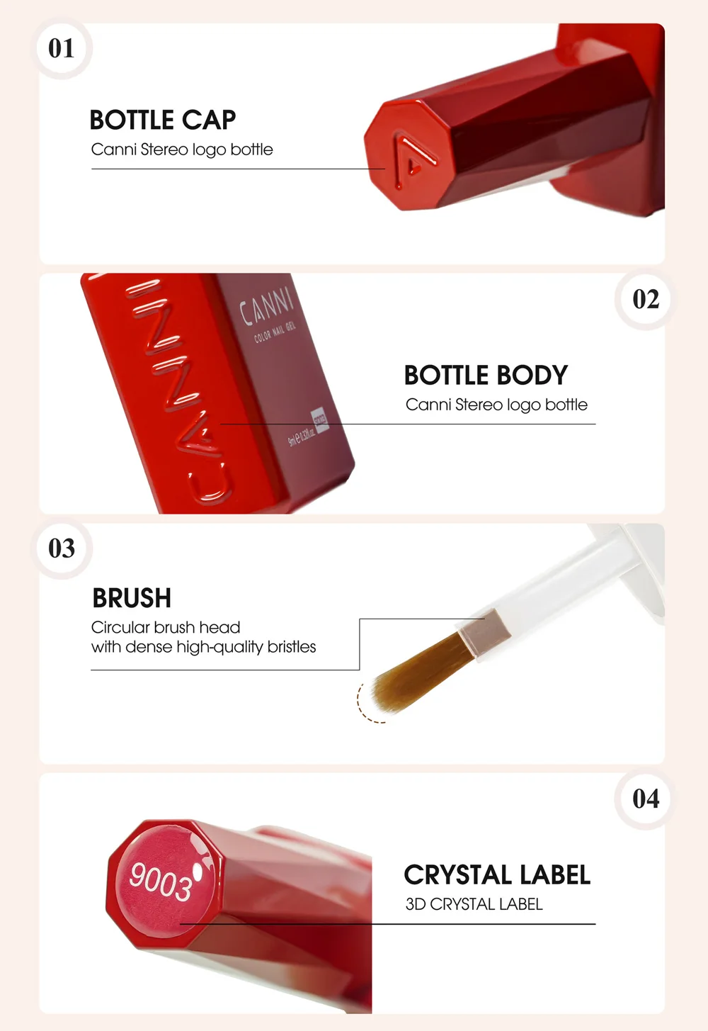 CANNI 9 ml Nagelgel-Nagellack, grüne Farbe, Cat-Eye-Magnetnägel, Soak Off UV-LED, semi-permanent, HEMA/TPO-frei, vegane Halal-Gel-Nägel – Detail 10