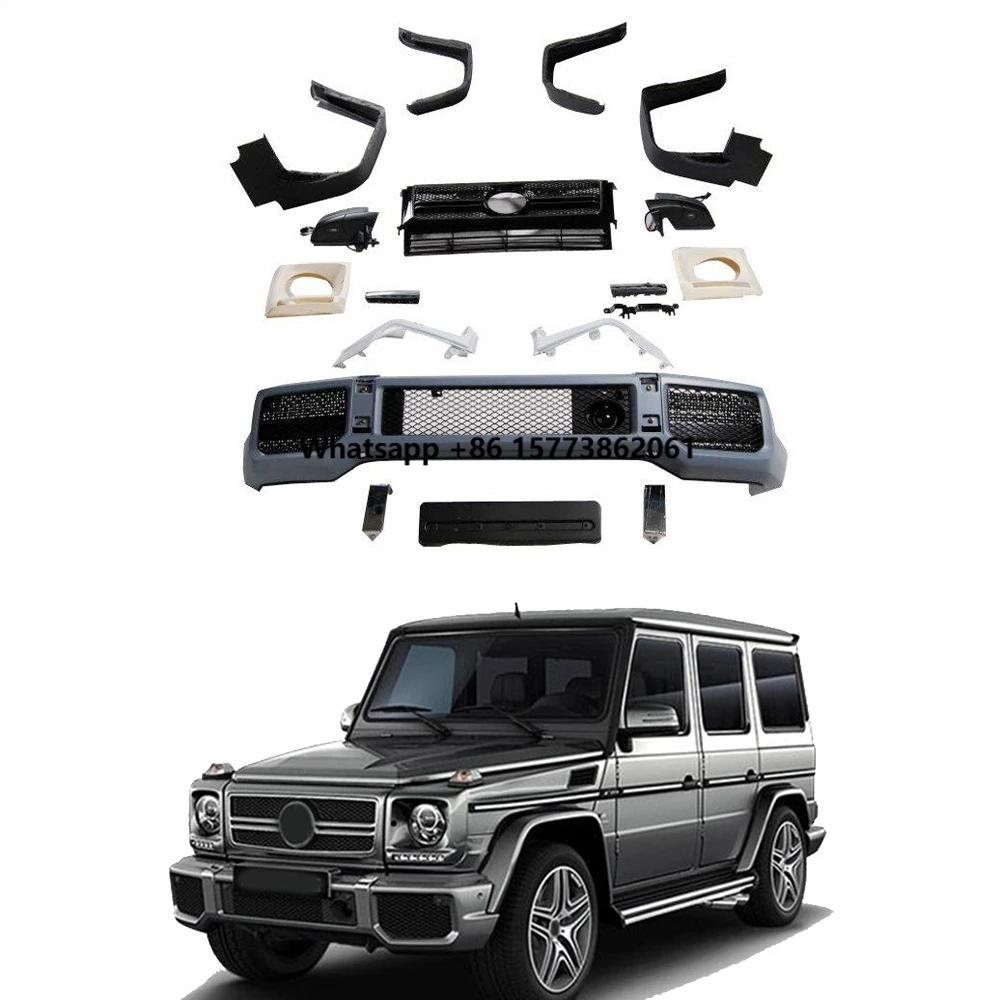 

G Class W463 TI G63 Body Kit G63 TI Full Set Body Kit Car Upgrade Facelift Set PP Front Bumper Grille Headlight Covers Fenders