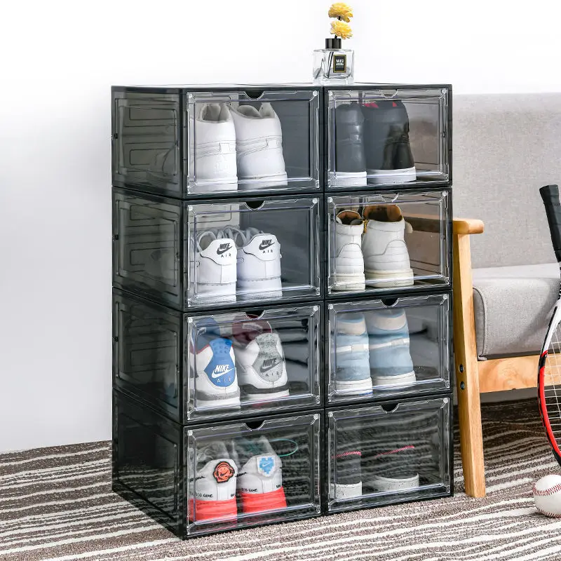 

Acrylic Shoe Cabinet High Light Transmission Transparent Slippers Sneakers Storage Shoes Box Thickened Dustproof Shoe Organizer