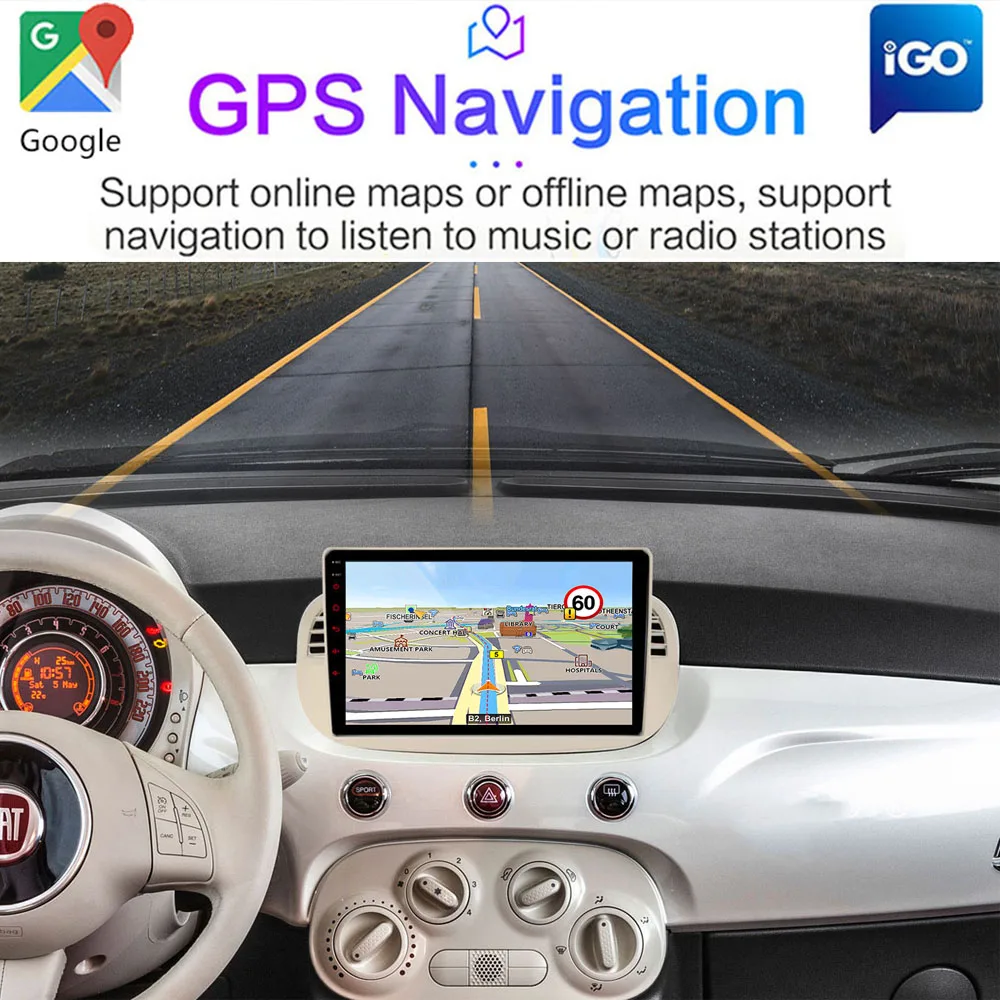 9 cal HD Android samochodowy odtwarzacz DVD odtwarzacz dla FIAT 500 multimedialny nawigacja GPS 2 Din samochód Radio Stereo Autoaudio WIFI wbudowany