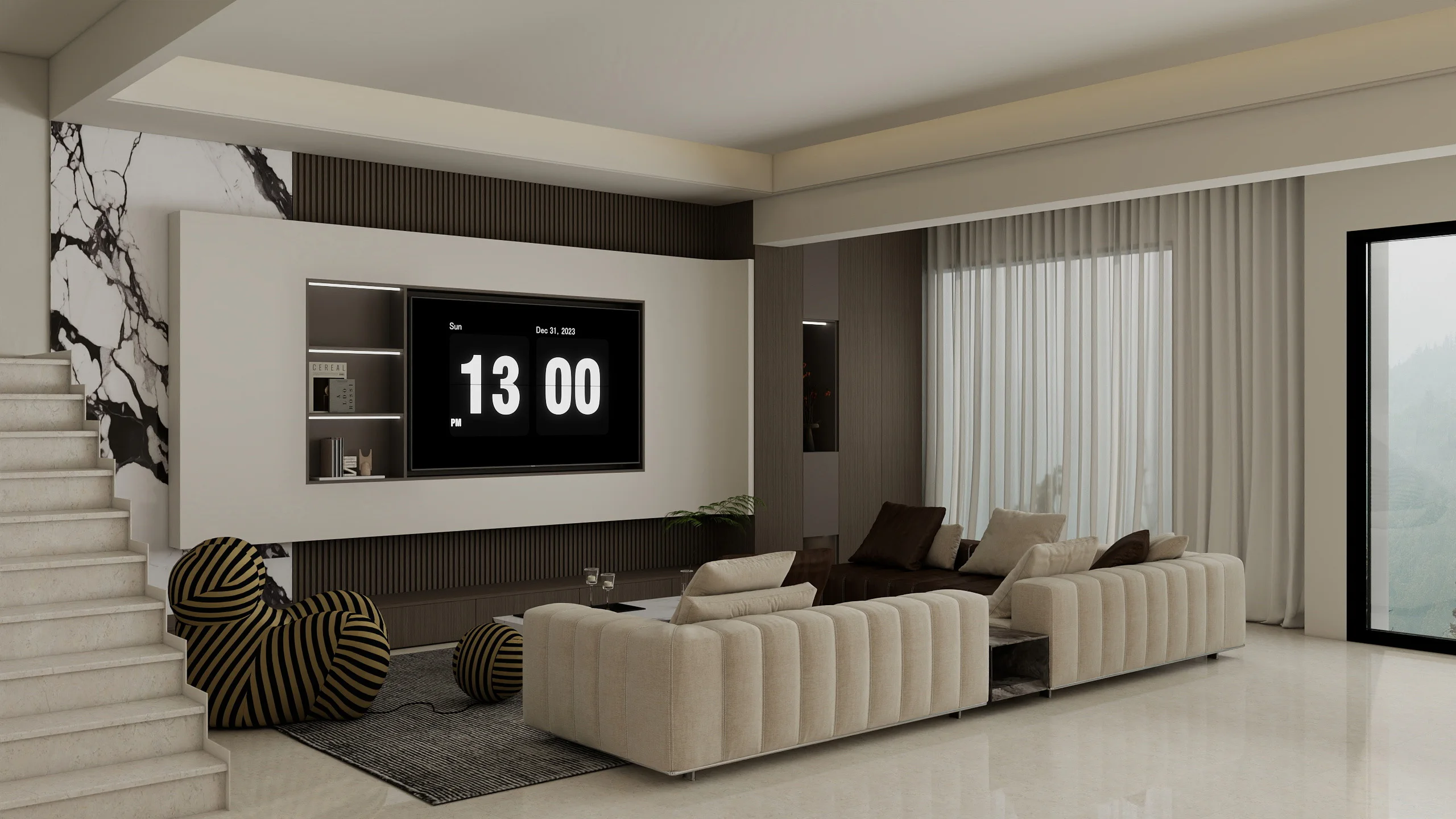 Minimalist Solid Wood Wall-Mounted TV Unit Stand Cabinets Fireplace Bookshelves For Living Room Bedroom Custom Size Available