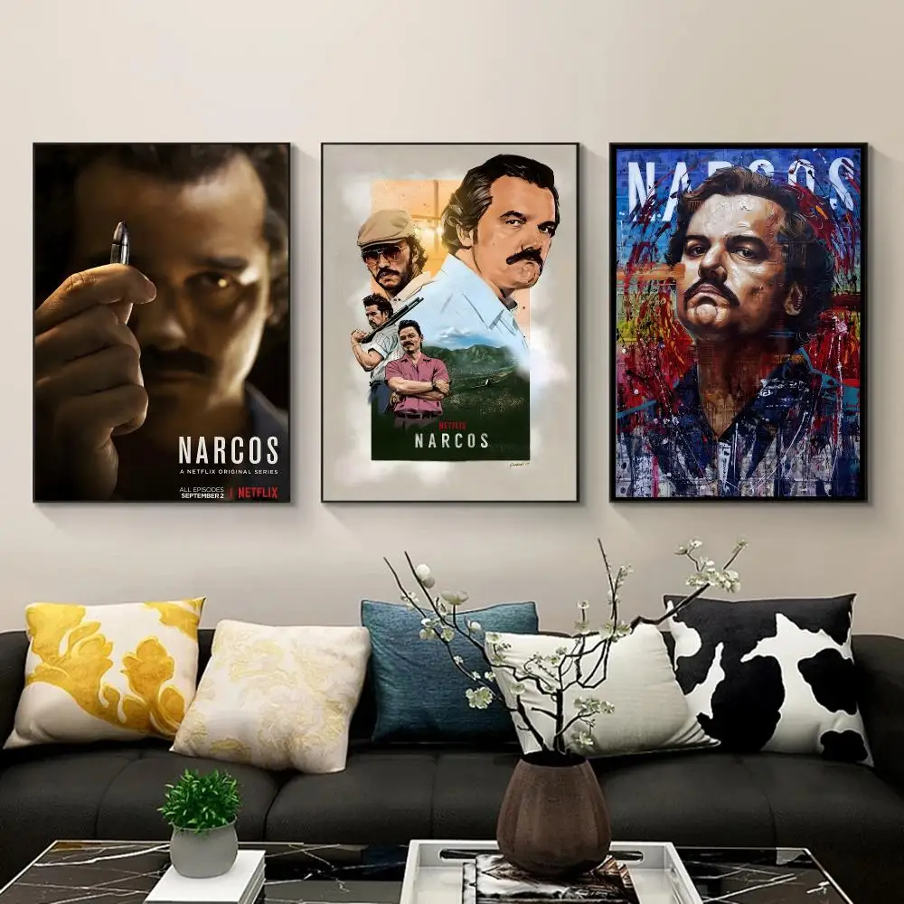 N-narcos Poster Waterproof PP Self-Adhesive,Removable Wall Decor For Bedroom Entrance Bar Cafe, Ideal Gift