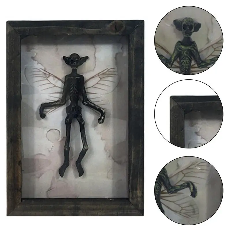 Mysterious Ghost Specimen Photo Frame Bat Display Resin Gothic Picture Frames Decor Oddities and Curiosities Taxidermy Animals